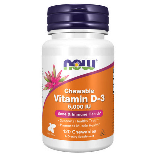 Now Foods Vitamin D-3 Mint Chewables 5000 IU 120 Count