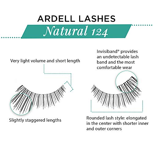 Image 3 of Ardell Natural False Eyelashes 124 - Black, Soft & Lightweight Strip Lashes, Easy to Apply, Comfortable Wear, 4 Pack