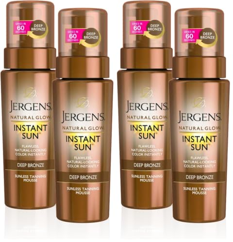 Image 6 of Bronce Deep / 6 Fl Oz (Pack of 4) / 2 Pack (6 Fl Oz), Self Tanning Mousse for the product Jergens Natural Glow Self Tanner Mousse