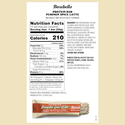 Image 2 of BAREBELLS Pumpkin Spice Latte 55g 12-pack