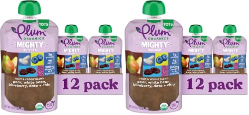 Image 1 of Default Title for the product Plum Organics Mighty Builder Organic Toddler Food, 4 oz Pouch, 24 Pack