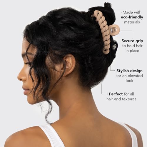 Image 3 of Kitsch Large Chain Link Hair Claw Clip - Neutral, 3pcs