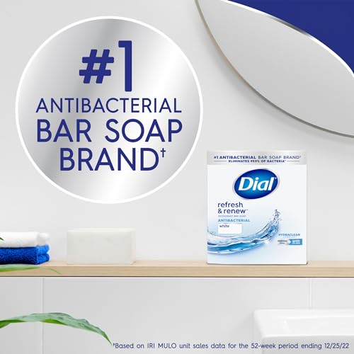 Image 6 of Dial Antibacterial Bar Soap, Refresh & Renew, White, 4 oz, Pack of 128