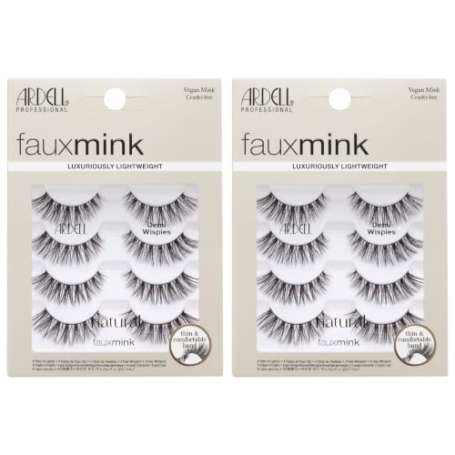 Image 1 of Demi Wispies Black / 4 Pair (Pack of 2) for the product Ardell Faux Mink Lashes False Eyelashes