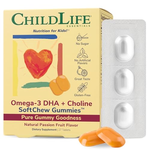 Image 1 of Default Title for the product ChildLife Essentials Omega-3 DHA + Choline SoftChew Gummies, 27 Tablets
