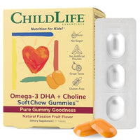 Thumbnail for Image 1 of Default Title for the product ChildLife Essentials Omega-3 DHA + Choline SoftChew Gummies, 27 Tablets