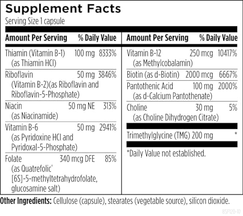 Image 7 of Designs for Health Methylated Vitamin B Complex Supplement, 120 Capsules