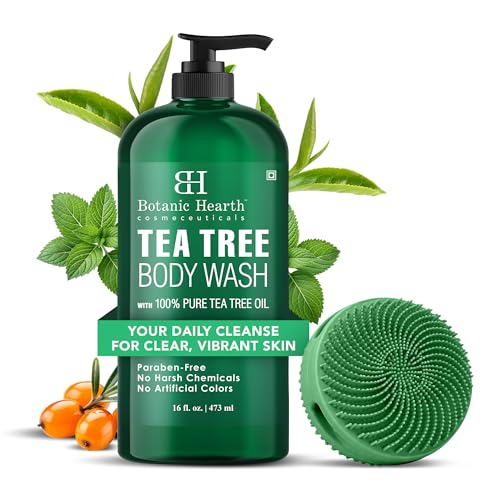 Image 1 of Default Title for the product Botanic Hearth Tea Tree Body Wash with Silicone Body Brush - 16 fl oz