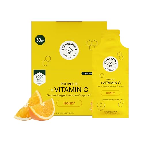 Image 1 of Default Title for the product Beekeeper's Naturals Liposomal Vitamin C (1000mg) + Propolis Packets, 30 Ct