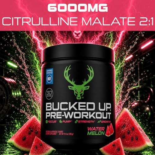 Image 4 of Bucked Up Pre Workout 6 Grams Citrulline, 2 Grams Beta Alanine, and 3 Other Registered trademarked Ingredients (Watermelon)