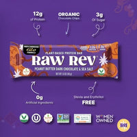 Thumbnail for Image 3 of Raw Rev Glo Vegan Protein Bars Peanut Butter Dark Chocolate & Sea Salt, 12 bars, Pack of 2