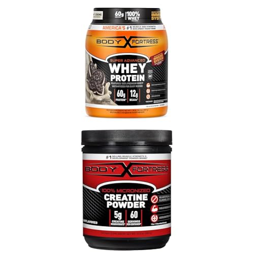 Image 1 of Default Title for the product Body Fortress Super Advanced Whey Protein Powder and Micronized Creatine Monohydrate Powder Bundle