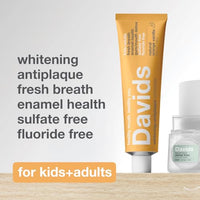 Thumbnail for Image 2 of Davids Kids & Adults Fluoride Free Whitening Orange Vanilla 5.25oz