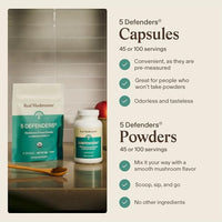 Thumbnail for Image 4 of Real Mushrooms 5 Defenders Mushroom Complex Powder, 100 Servings