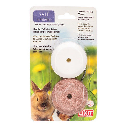 Salt & Mineral Wheels for Small Pets 2 Pack - (3 oz Salt Wheel & 3 oz Mineral Wheel) by Lixit