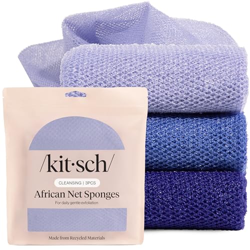 Image 4 of Ocean Blue for the product Kitsch African Net Sponge Exfoliating Body Scrubber