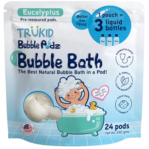 Image 13 of Eucalyptus / 24 Count (Pack of 1) for the product TruKid Bubble Podz Bubble Bath for Kids, Toddlers, & Babies