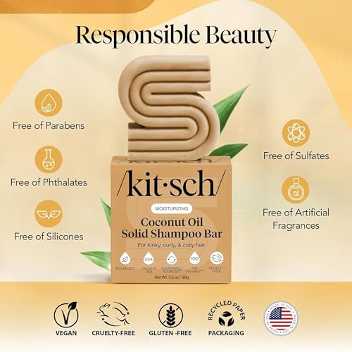 Image 4 of Kitsch Coconut Oil Shampoo Bar Soap - Curly Hair Shampoo - 3.5 oz