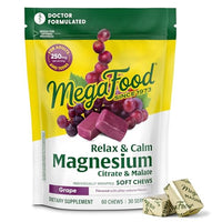 Thumbnail for Image 1 of Default Title for the product MegaFood Relax + Calm Magnesium Complex, Grape, 60 Soft Chews