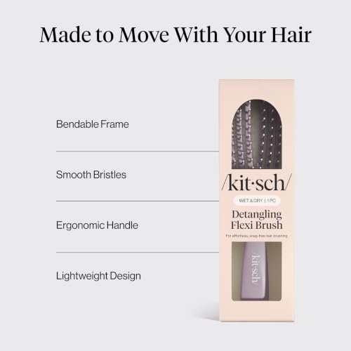 Image 3 of Kitsch Flexi Flow Detangler Brush, Hair Brushes For Women - Soft Violet