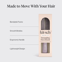 Thumbnail for Image 3 of Kitsch Flexi Flow Detangler Brush, Hair Brushes For Women - Soft Violet