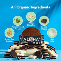 Thumbnail for Image 3 of ALOHA Organic Plant Based Protein Bars, Cookies and Creme, 12 Ct, 4g Sugar