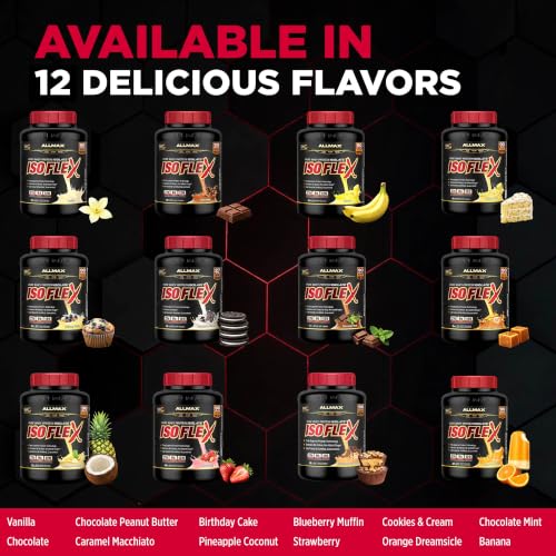 Image 6 of Allmax ISOFLEX Whey Protein Isolate, Blueberry Muffin, 2 lb