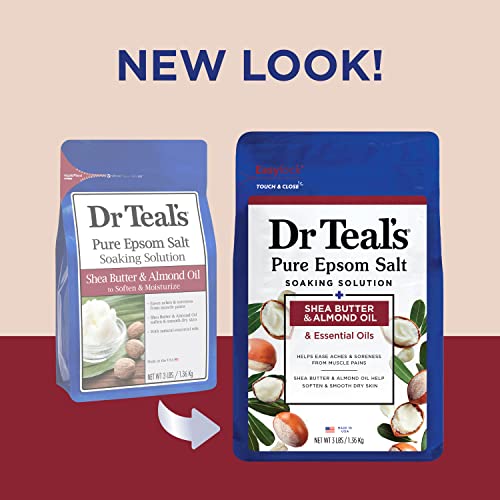 Image 6 of Dr Teal's Foaming Bath with Pure Epsom Salt, Shea Butter & Almond, 34 fl oz (Pack of 4) & Salt Soak with Pure Epsom Salt, Shea Butter & Almond, 3 lbs