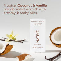 Thumbnail for Image 4 of Native Deodorant Contains Naturally Derived Ingredients, 72 Hour Odor Control, Deodorant for Women and Men, Aluminum Free, Coconut & Vanilla 2.3 oz (Pack of 2)