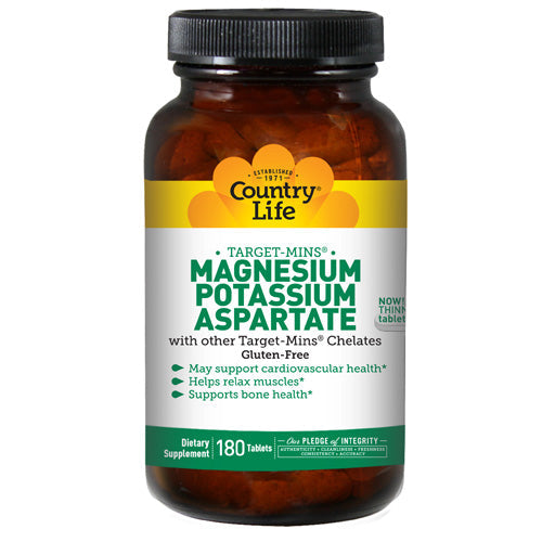Country Life Magnesium - Potassium Aspartate Target-Mins 180 Tabs