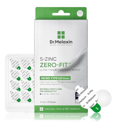 Image 1 of Default Title for the product Dr.Melaxin S-ZINC ZERO-FIT Invisible Ultra Thin Pimple Patches for Face, Acne Patches 0.013mm Clear Zit Stickers Under Makeup with Sulfur, Salicylic Acid, AHA & PHA, Korean Skincare, 72 Count