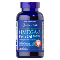 Thumbnail for Puritan's Pride Omega-3 Fish Oil 1000 mg 200 Coated Softgels