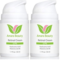 Thumbnail for Image 1 of Default Title for the product Retinol Cream for Face 2.5% with Hyaluronic Acid & Vitamins E & B5, 1.7 fl. oz. (Pack of 2)