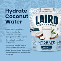 Thumbnail for Image 3 of Laird Superfood HYDRATE Coconut Water Powder Drink Supplement 8 oz. Bag