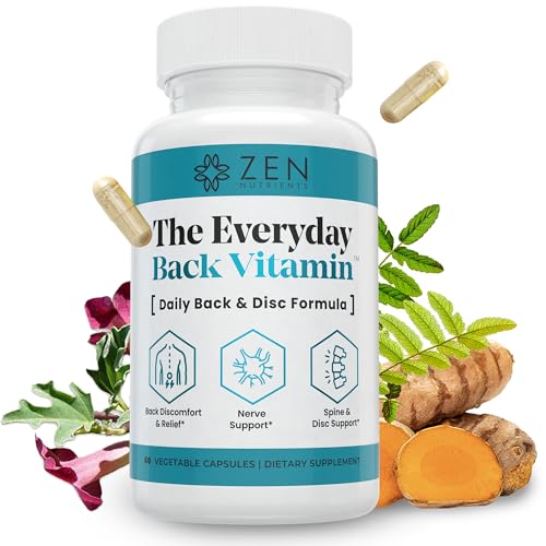 Image 1 of Default Title for the product Zen Nutrients The Everyday Back Vitamin for Lower Back Relief & Nerve Function Support Supplement - Back, Disc and Nerve Relief with Alpha Lipoic Acid, Turmeric & Glucosamine (60 Capsules)