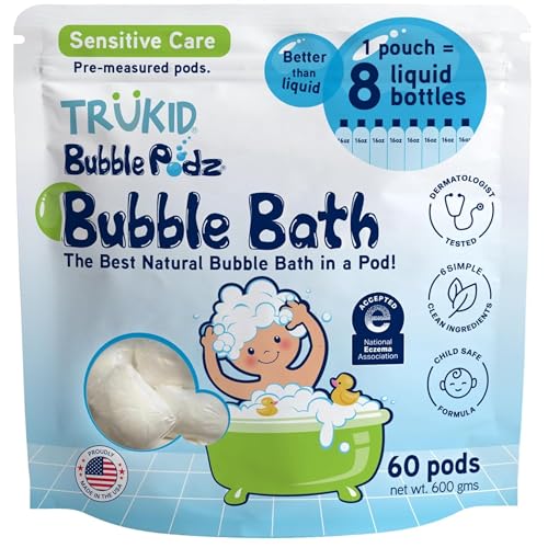 Image 24 of Unscented / 60 Count (Pack of 1) for the product TruKid Bubble Podz Bubble Bath for Kids, Toddlers, & Babies