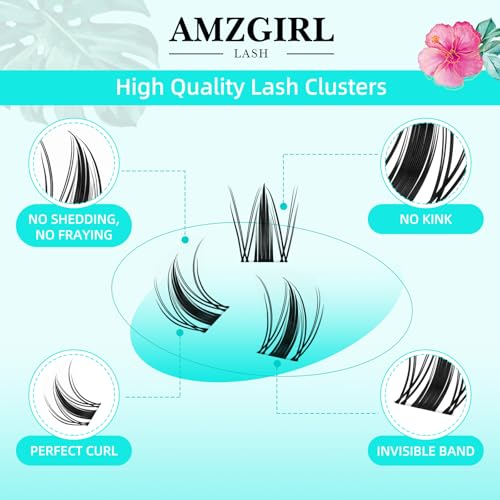 Image 3 of AMZGIRL LASH Lash Clusters Manga 168Pcs Eyelash Cluster Wet Look Ultra-Thin Invisible Lash Band Eyelashes Extensions Spiky Anime Wide Span Lashes for Beginners
