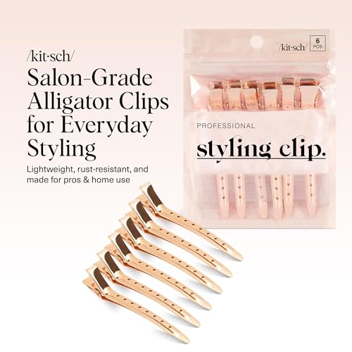 Image 2 of Kitsch Professional Alligator Clips - Rose Gold, 6 Pcs