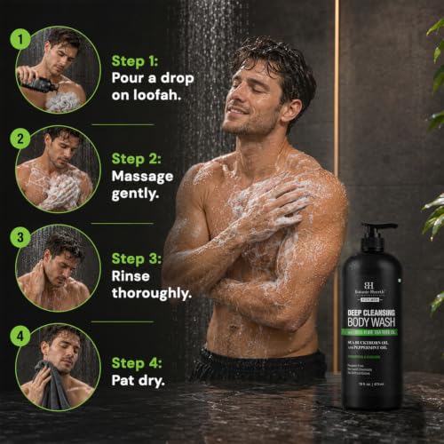 Image 4 of Botanic Hearth Tea Tree Body Wash for Men 16 Fl Oz