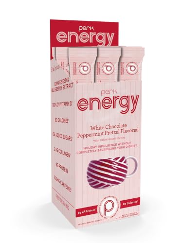 Image 3 of Perk Energy Drink Mix (White Chocolate Peppermint Pretzel) 10 Stick Packs