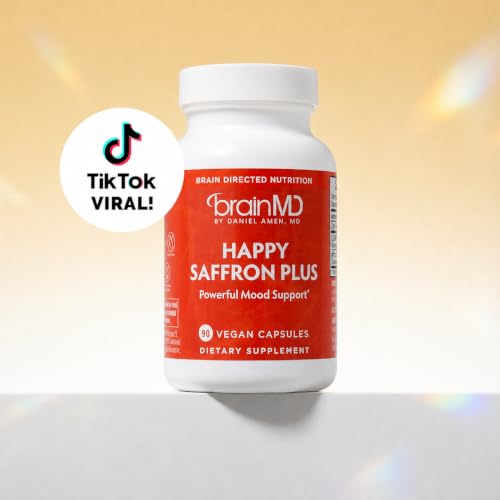 Image 6 of BrainMD Dr Amen Happy Saffron Plus - 90 Capsules - with Saffron Flower Extract, Curcumin & Zinc - Vegan, Gluten Free - 30 Servings