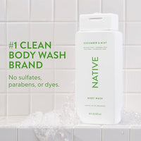 Thumbnail for Image 2 of Native Clean Body Wash for Women & Men, Cucumber & Mint Scent, 18 fl oz