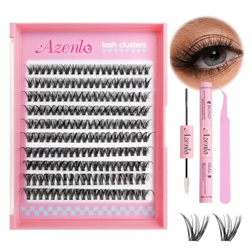 Image 1 of Default Title for the product Azenlo Natural Lash Clusters Kit Wispy Eyelash Clusters 120 pcs Cluster Eyelash Extensions C Curl Individual Lashes 10-16 mm Mix Length Natural Look (50D KIT 120 Pcs)