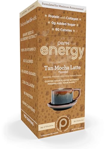 Image 1 of Default Title for the product Perk Energy Drink Mix (Tan Mocha Latte) 10 Stick Packs, Gluten-Free