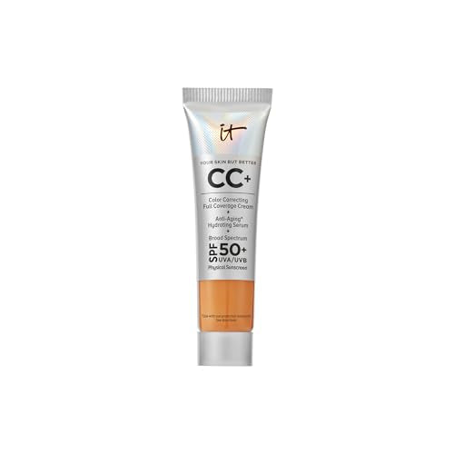 Image 4 of 20N Tan Rich (deepest tan with neutral red undertones) for the product IT Cosmetics Mini CC+ Cream with SPF 50+ Full Coverage Natural Foundation