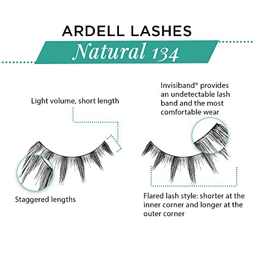 Image 3 of Ardell Natural 134 False Eyelashes Black, 4 Pack