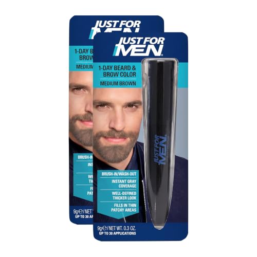 Image 10 of Medium Brown / 1 Count (0.3 Fl Oz, Pack of 2) for the product Just for Men 1-Day Beard & Brow Color
