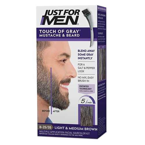 Image 2 of Light-Medium Brown / 1 Count (Pack of 1) for the product Just for Men Touch of Gray Mustache & Beard