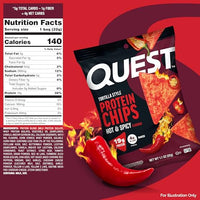 Thumbnail for Image 2 of Quest Nutrition Tortilla Style Protein Chips, Hot & Spicy, 1.1 Ounce, 4 count