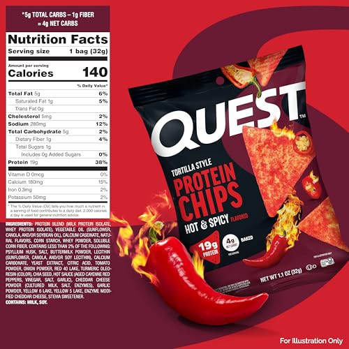 Image 2 of Quest Hot & Spicy Tortilla Style Protein Chips, 12 Count